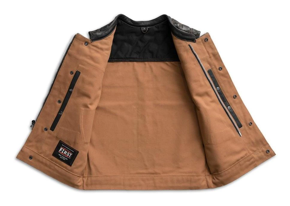 First Manufacturing Hunt Club Leather/Canvas Vest - Image 2