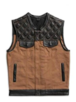 First Manufacturing Hunt Club Leather/Canvas Vest