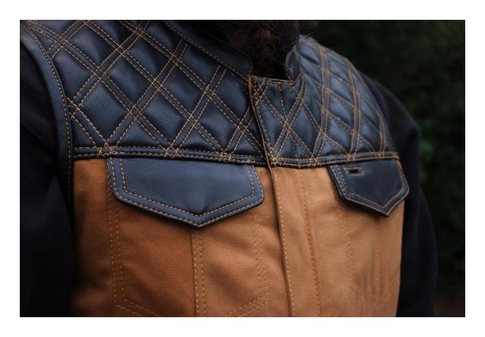 First Manufacturing Hunt Club Leather/Canvas Vest - Image 5